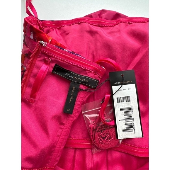 BCBGMaxAria Floral Bubble Strapless Mini Dress - Picture 7 of 11